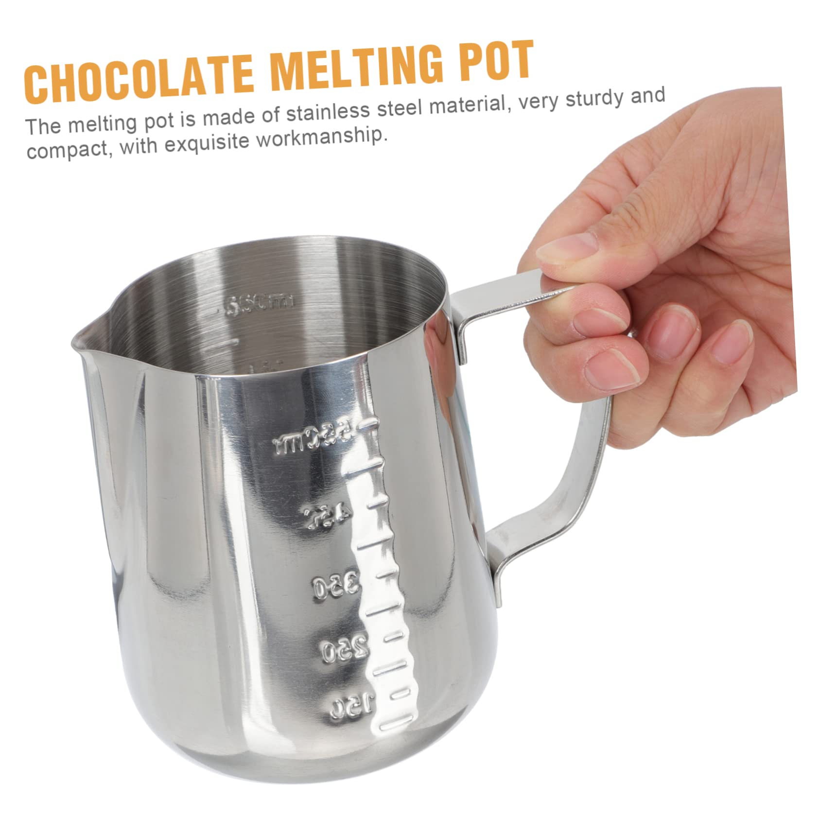 FELTECHELECTR 1set Stainless Steel Melting Pot for Cheese Boiler Handle Measuring Cup and Mixing Spoon Easy to Clean for Baking