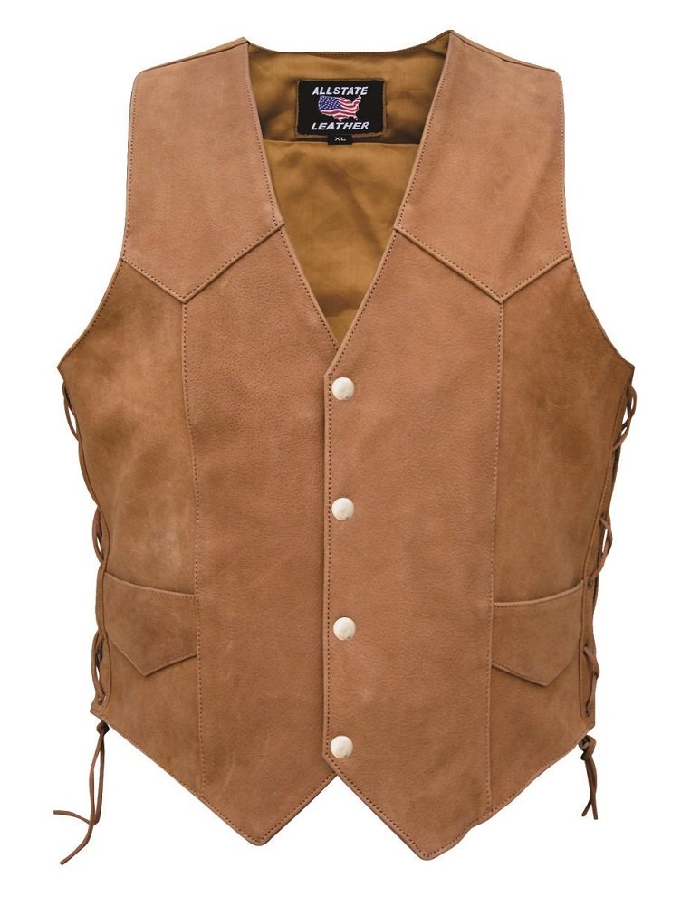 Men's AL2217 Basic Side Laced vest Large Brown
