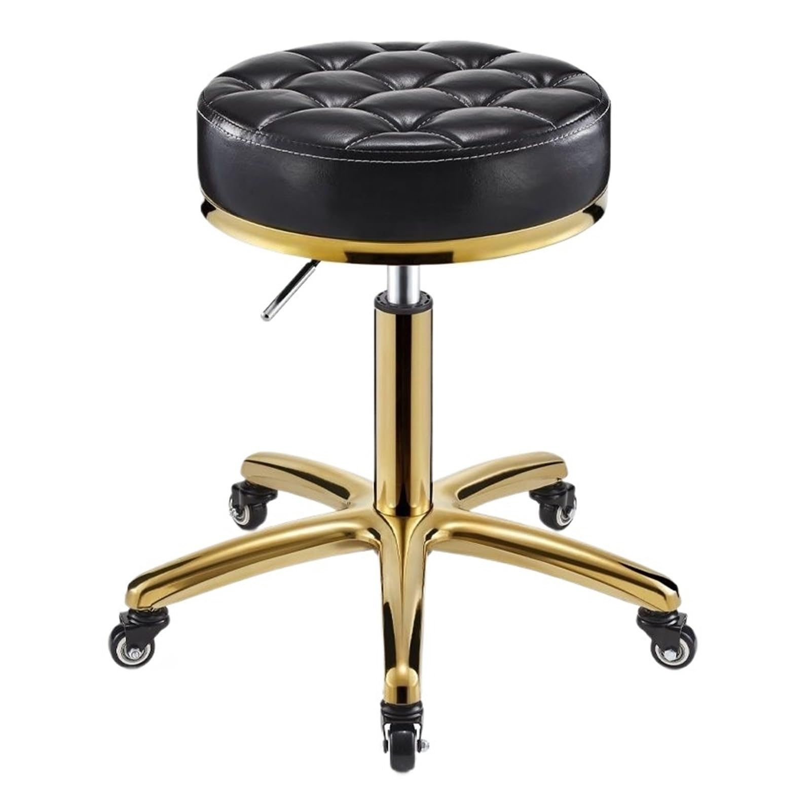 Heavy Du Sgabello idraulico con ruote, sgabello girevole per salone e spa, perfetto per ufficio, casa, trucco e Beau Ta, sedile nero