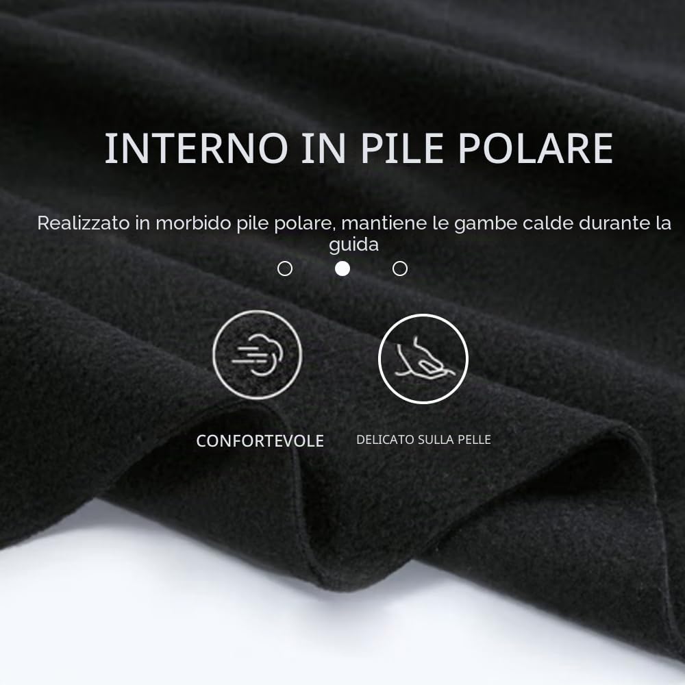 Cokomono Ginocchiere Termiche Moto, Scaldamuscoli Invernali da Moto Antivento e Impermeabili con Riflettore, Protezione Ginocchio per Uomo/Donna, Ginocchiera per Bicicletta, Scooter, Sci