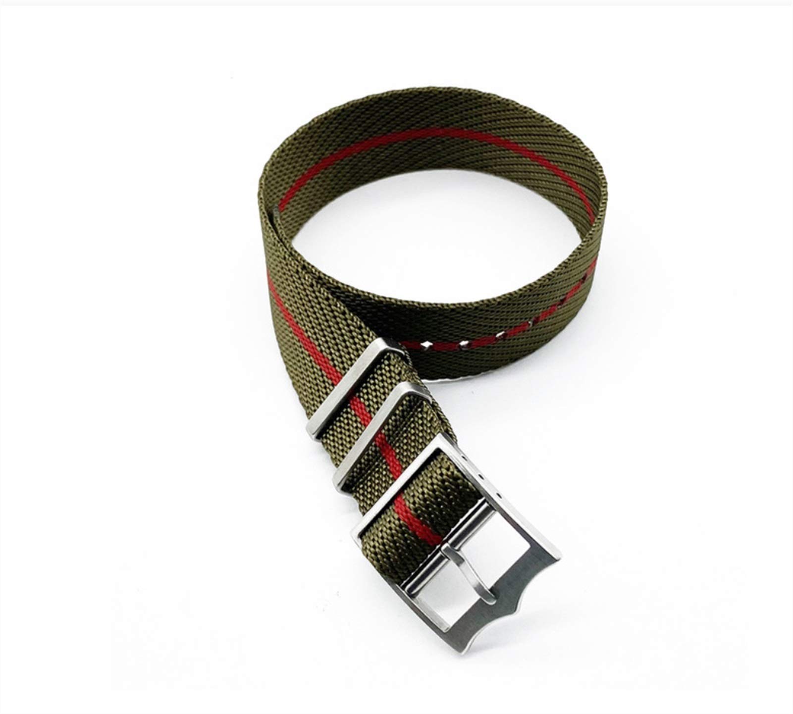FEFD Single Pass Nato Style Special Fabric Wrist Bracelet Watch Strap 20 MM 22MM Nylon Nato Watchband (Color : Olive red, Size : 20mm)