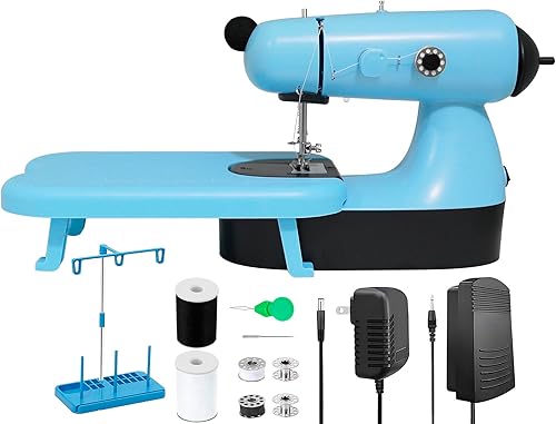 YEQIN Mini máquina de coser Pequeñas máquinas de coser portátiles para principiantes Puntada rápida adecuada para ropa, jeans, cutains, bricolaje