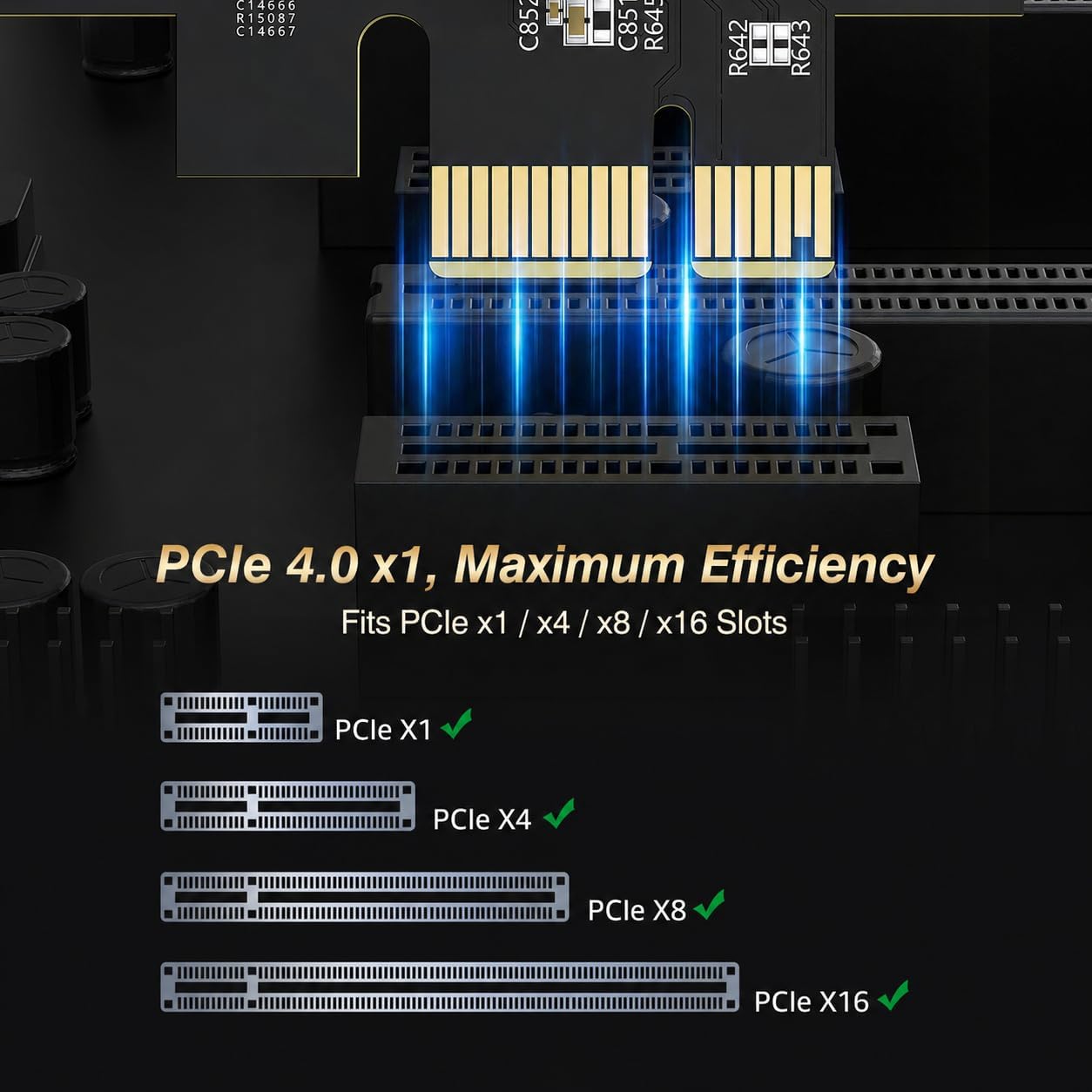 10Gb PCIe Network Card, VunLink 10GbE RJ45 Ethernet Card with Realtek RTL8127AT, Multi-Gig 10G/5G/2.5G/1G NIC Adapter for PC, NAS & Server, PCIe 4.0 x1, Windows 10/11/Linux