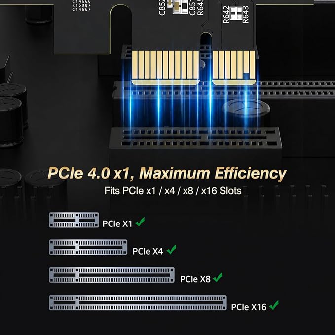 Tarjeta de Red 10Gb PCIe VunLink RJ45 Ethernet miniatura 4