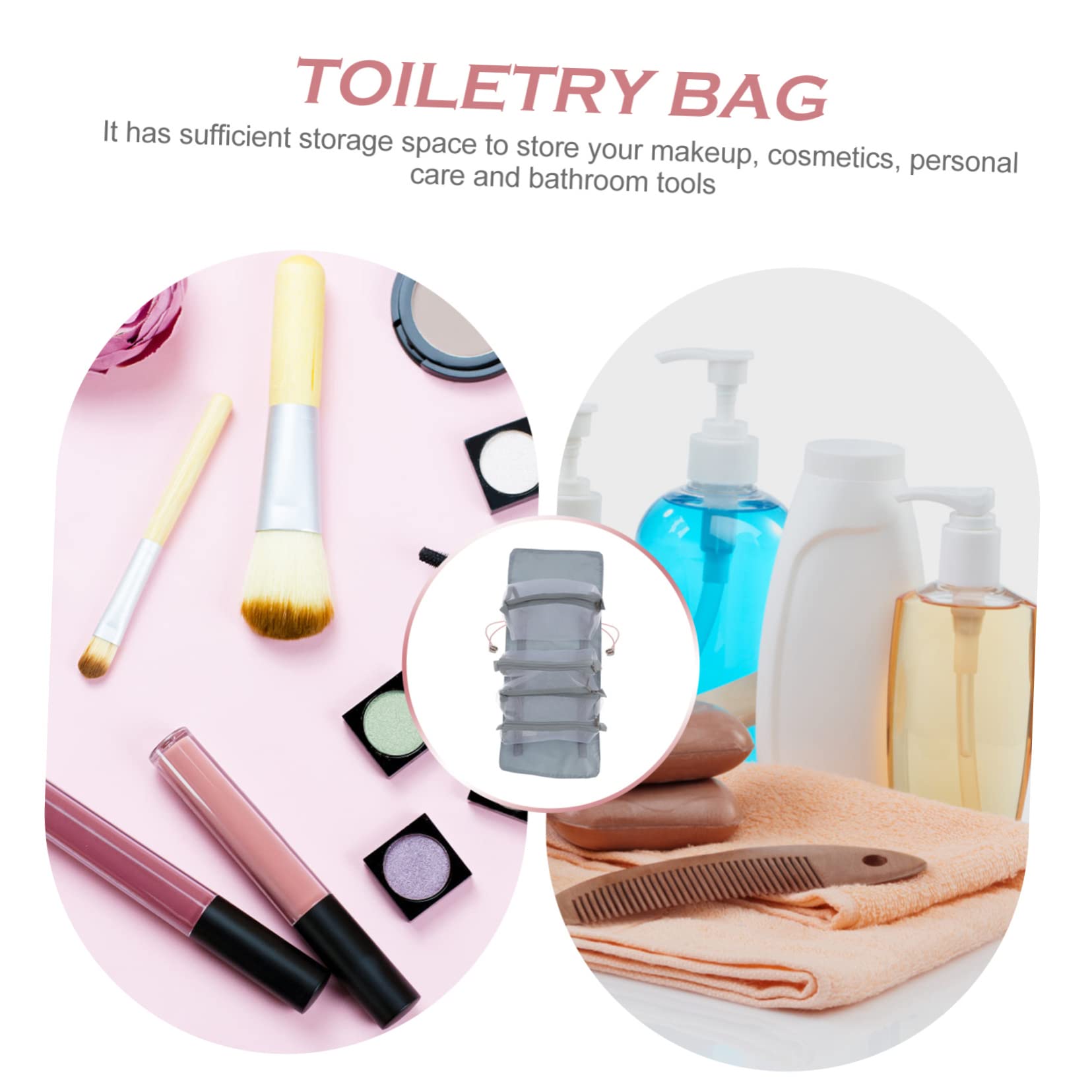 Amosfun 3stücke Reise Kosmetiktasche Mit Abnehmbarem Design Großer Faltbarer Toilettenbeutel Für Make-up Und Pflegeartikel Für Unterwegs Und Aufhängen Langlebigem Pu