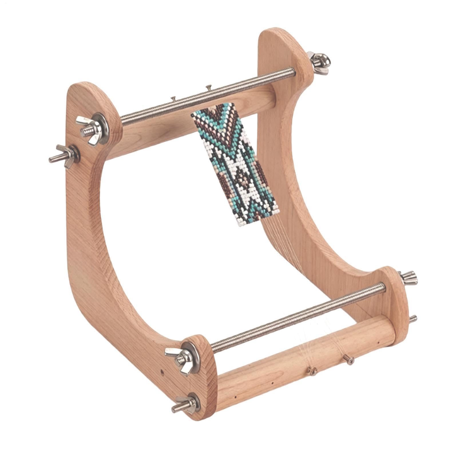 Verstellbarer vertikaler Perlenrahmen – 16 x 20 cm Größe, Edelstahl-Holzwebstuhl, ergonomisches Neigungsdesign, Armband-Webmaschine, DIY-Schmuckherstellung, Bastel-Set für Anfänger
