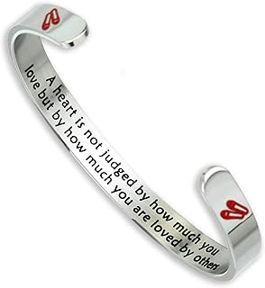 Kivosliviz A heart is not Judged by How Much You Love Bracelet Keychain Cuff Bangle Merchandise Jewelry