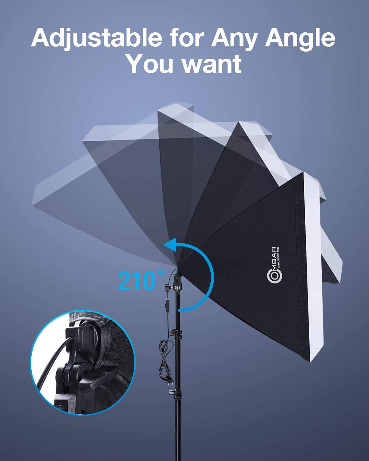 OMBAR Softbox Kit Éclairage avec 2 Softbox 50x50cm et 2 UFO Ampoules 50W E27 5500K 108 Perles de Lampe, Kit d'éclairage Photographie avec Un Sac à Main, pour Les séances vidéo et Photo