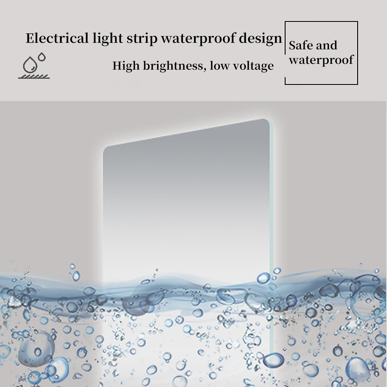 JSLJDM Specchio Bagno Retroilluminato,Specchio da Bagno,Specchio da Bagno Moderno Specchio da Bagno A Semicerchio con Taglio Sinistro/Destro,con Luci Specchio per Il Trucco Retroilluminato A LED