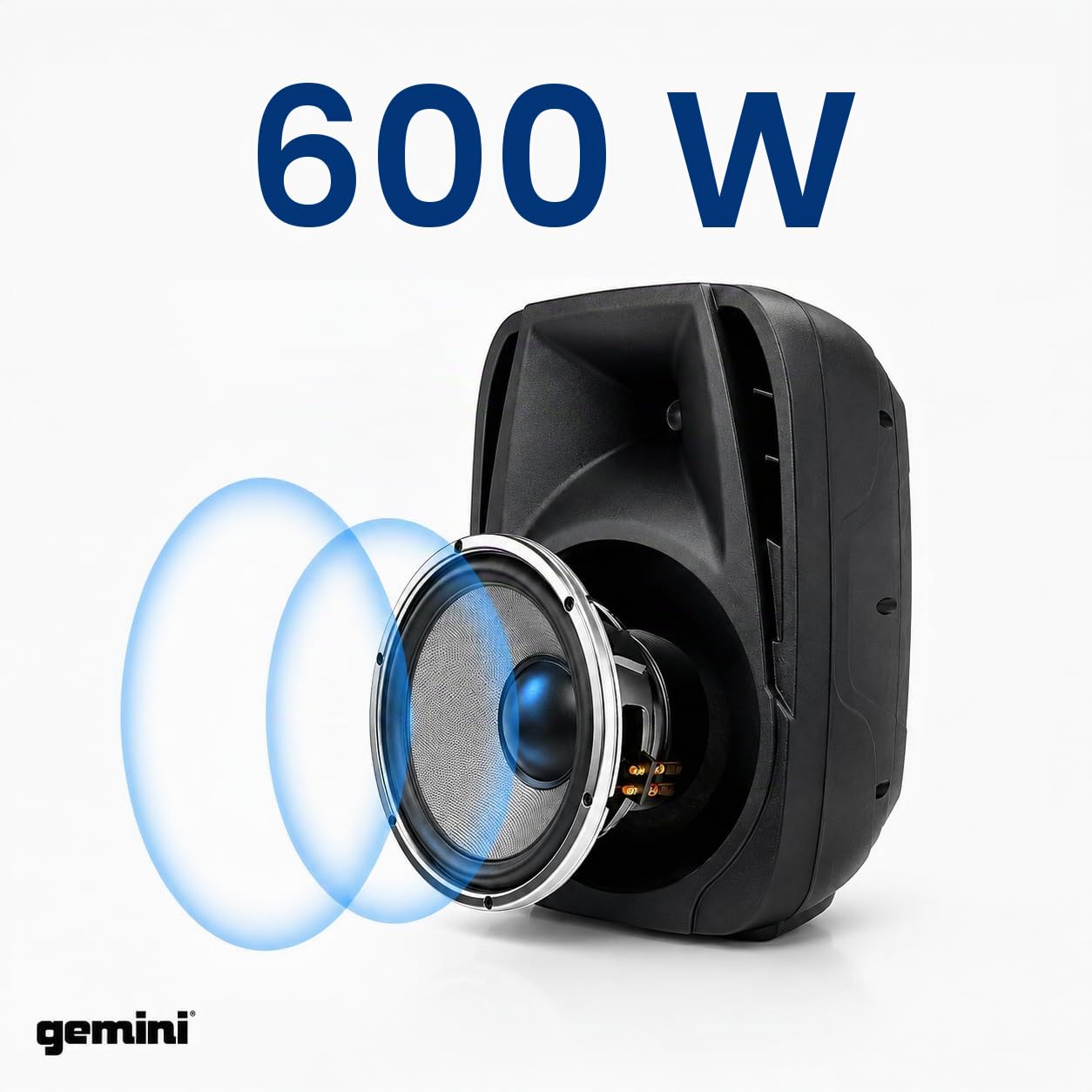 Gemini Sound ES-210mxblu Professionale Audio Bluetooth PA Sistema con Due Altoparlanti e Microfono Da 10 "In Woofer Incluso, Miscelatore a 8 Canali Staccabile, Ingressi 4 Line / Microfono, SD, USB