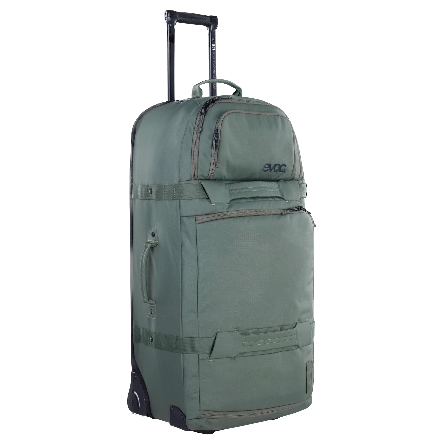 EVOC WORLD TRAVELLER 125 l walizka podróżna na kółkach, torba podróżna (stabilną konstrukcją dna z EVA, wyjątkowo lekka walizka na kółkach), ciemnooliwkowa