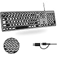 Macally Mac Wired Keyboard and a Vertical Laptop Stand for Desk, Optimize Your Workspace