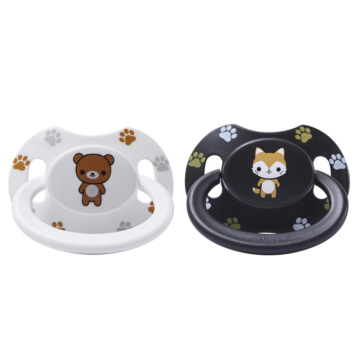 LittleForBig Bigshield Generatie-II Volwassenen Maat Fopspeen Astro Babies Witte Teddy Patroon