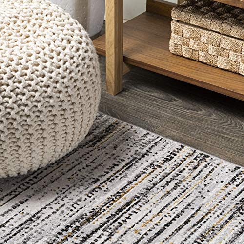 Tapete Runner Moderno 2x8 ft Gris y Negro miniatura 4