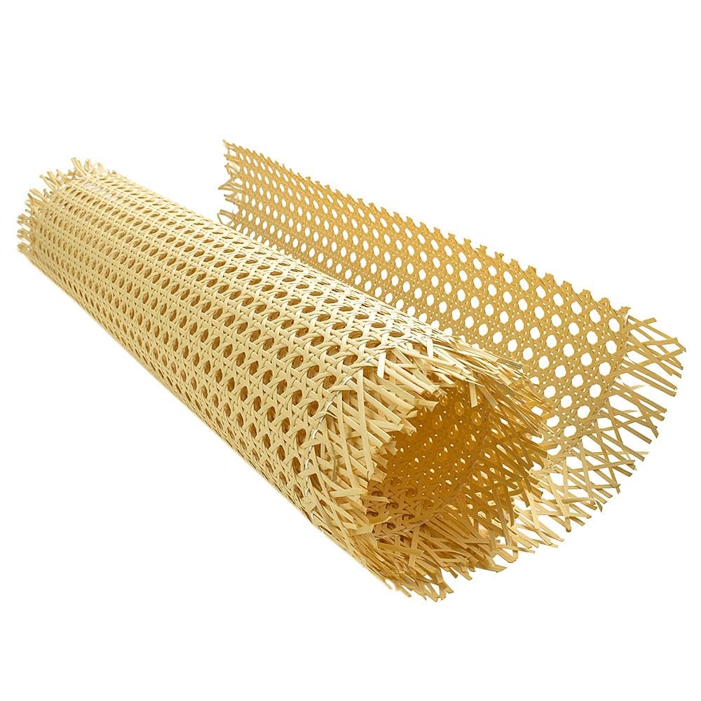 AMC CANING Plastic Cane Webbing for Caning Projects Natural Pre - Woven Open Mesh Cane - PE Rattan Cane Webbing Rattan Roll Cabinet Chair (24X36) Black-image-9