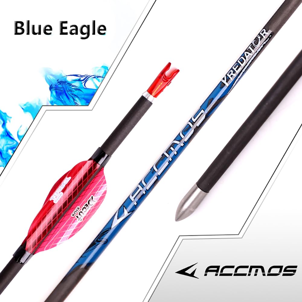 12 pz Caza Práctica Flecha ID 4.2mm Pluma en Espiral Flecha,Eje Flechas de Carbono Puro, para Arco Compuesto Arco Recurvo Tiro con Arco