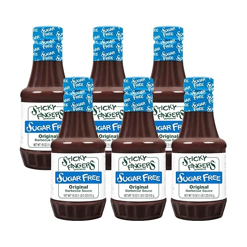 Miniatura 8 de Sticky Fingers Salsa para barbacoa sin azúcar, original (18 onzas, paquete de 2)
