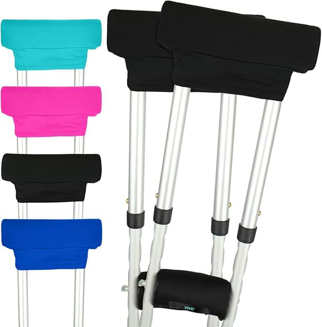 Vive Crutch Pads - Padding for Walking Arm Crutches - Universal Underarm Padded Forearm Handle Pillow Covers for Hand Grip...