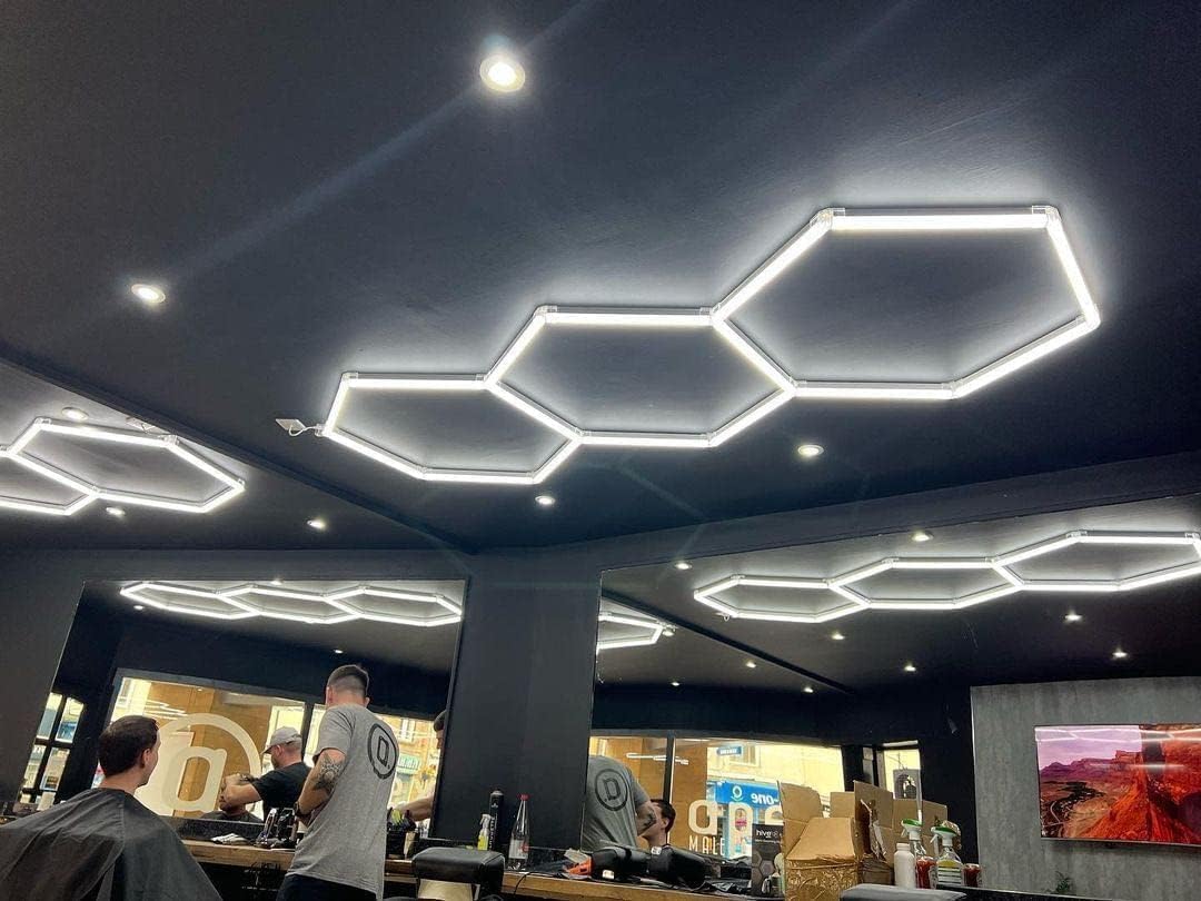 Led nido d'ape DESIGN esagonale MODERNO car DETAILING OFFICINA AUTOLAVAGGIO CARROZZERIA GOMMISTA UFFICIO ROMBO LUCIDATURA AUTO centro estetico parrucchieri (3,12 x1,04m)