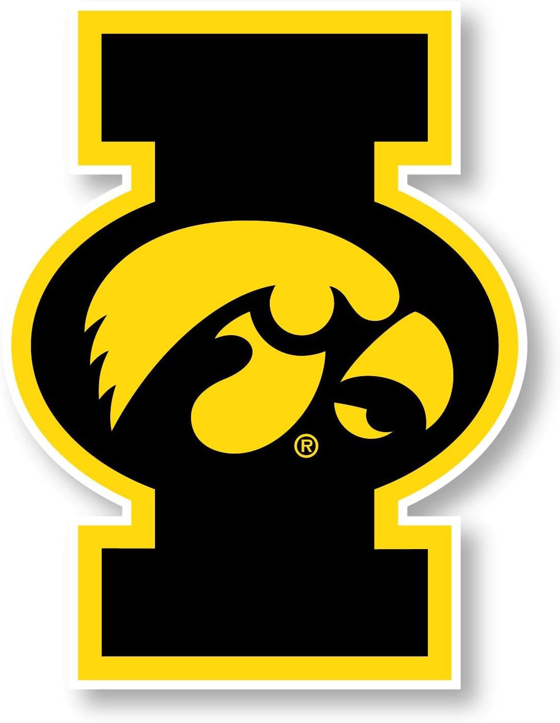 Iowa Hawkeyes 4 Inch Vinyl Mascot Decal Sticker Officially Licensed Collegiate Product