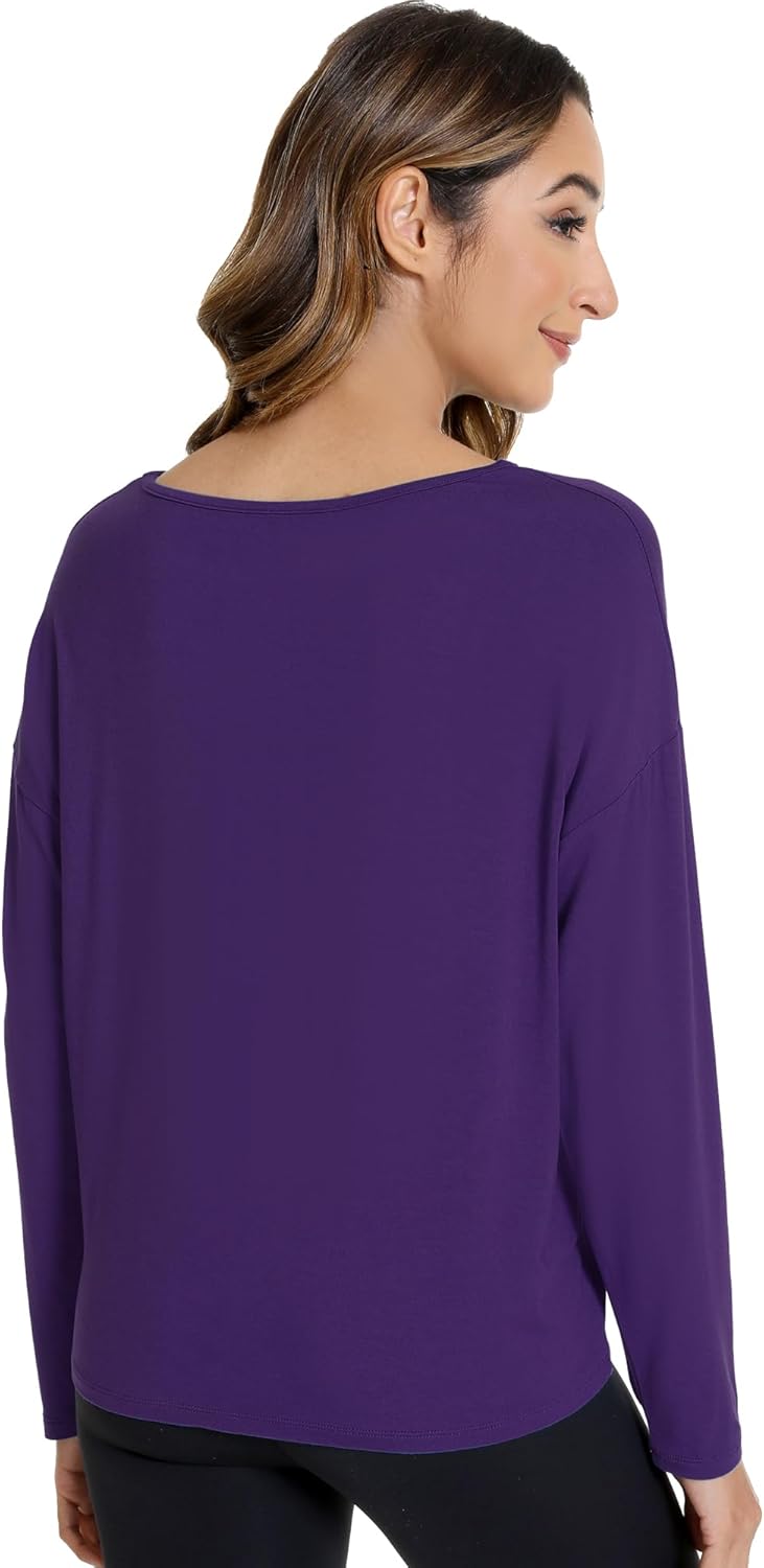 WiWi Women's Long Sleeve Shirts Pullover Tops Base Layer Slim Fit Viscose from Bamboo Tunic S-XXL - Image 2