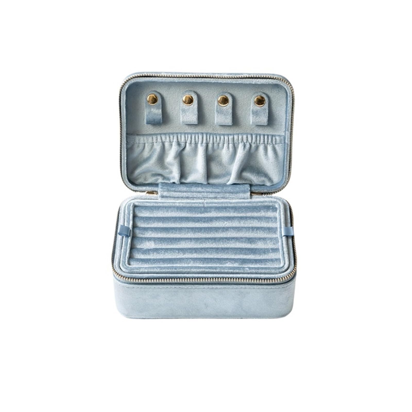 Zhaoj24-05 Jewelry Rack Velvet Travel Jewelry Organizer Double Layer Case