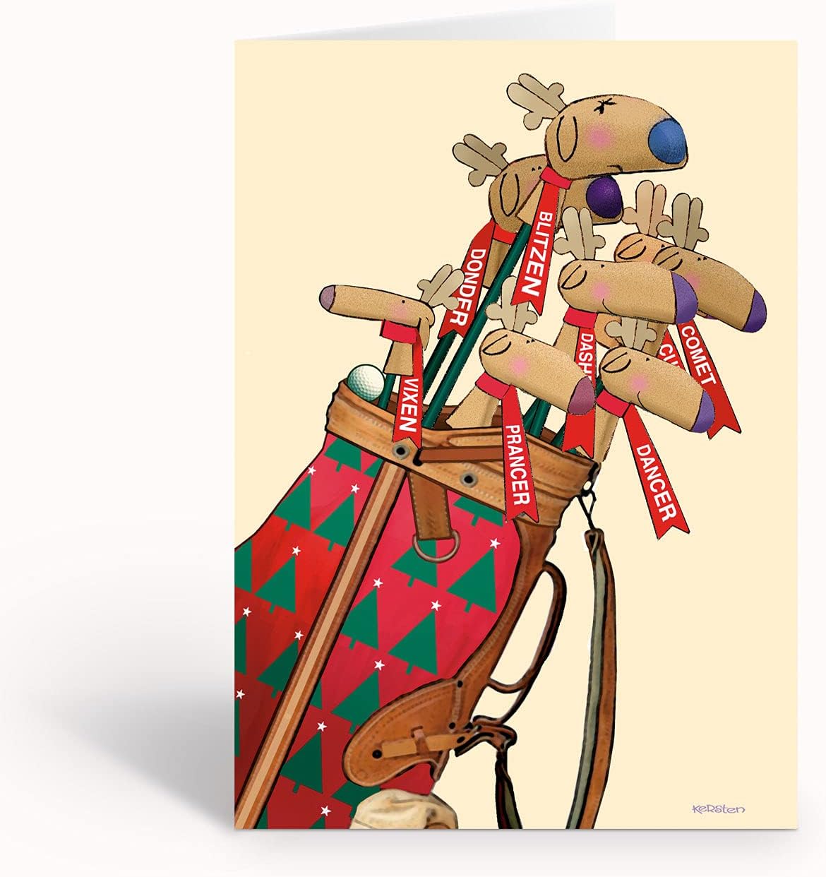 Stonehouse Collection Christmas Golf Clubs Card - Cute Golfing Christmas cards - 18 Cards & Envelopes (Standard)