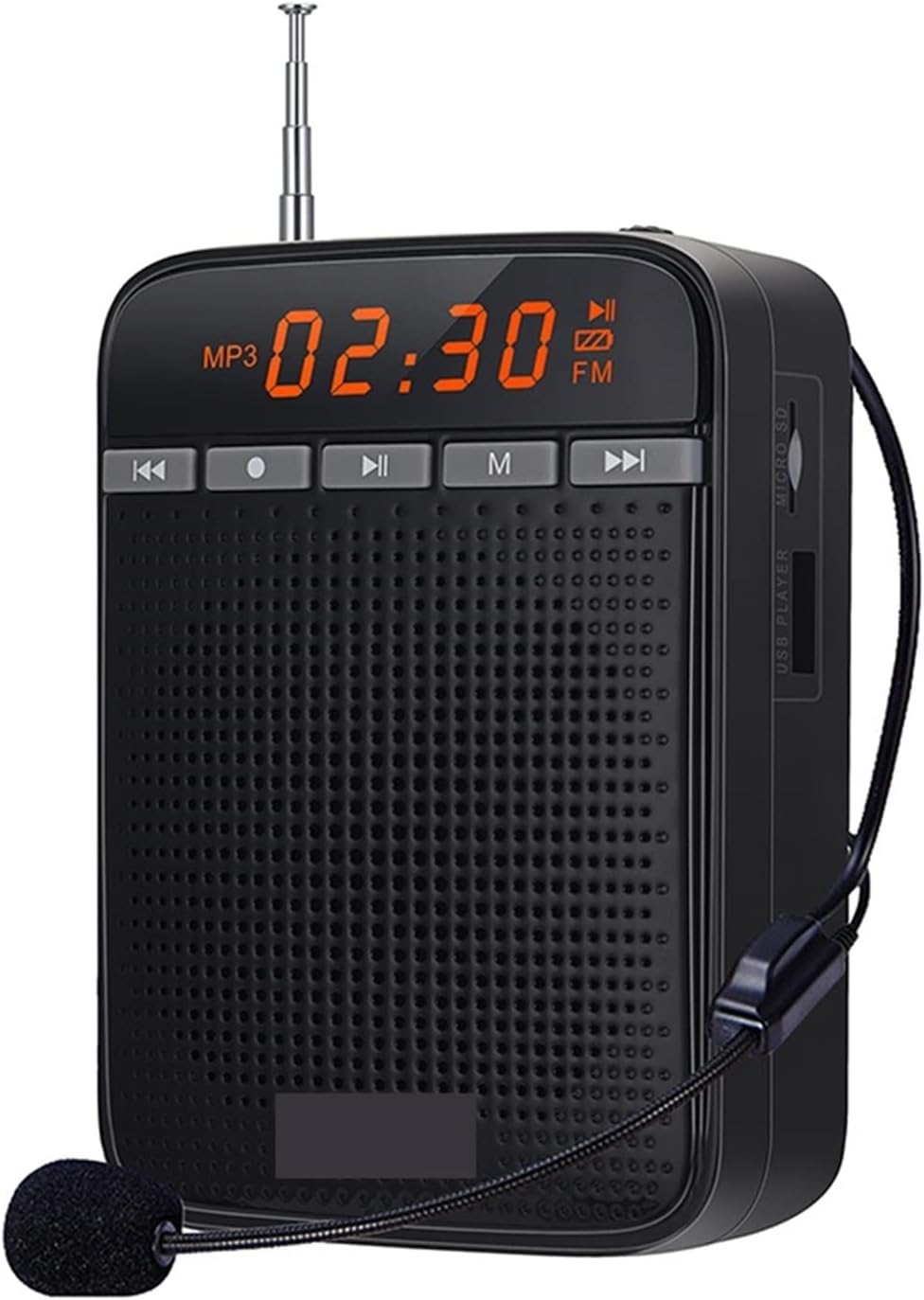 拡声器 教師メガホンのための10Wボイスアンプ a aオーディオサウンドスピーカーの録音 FM.有線マイクトゥールガイド付きラジオ プレゼンテーション、ツアーガイド、会議、コーチ
