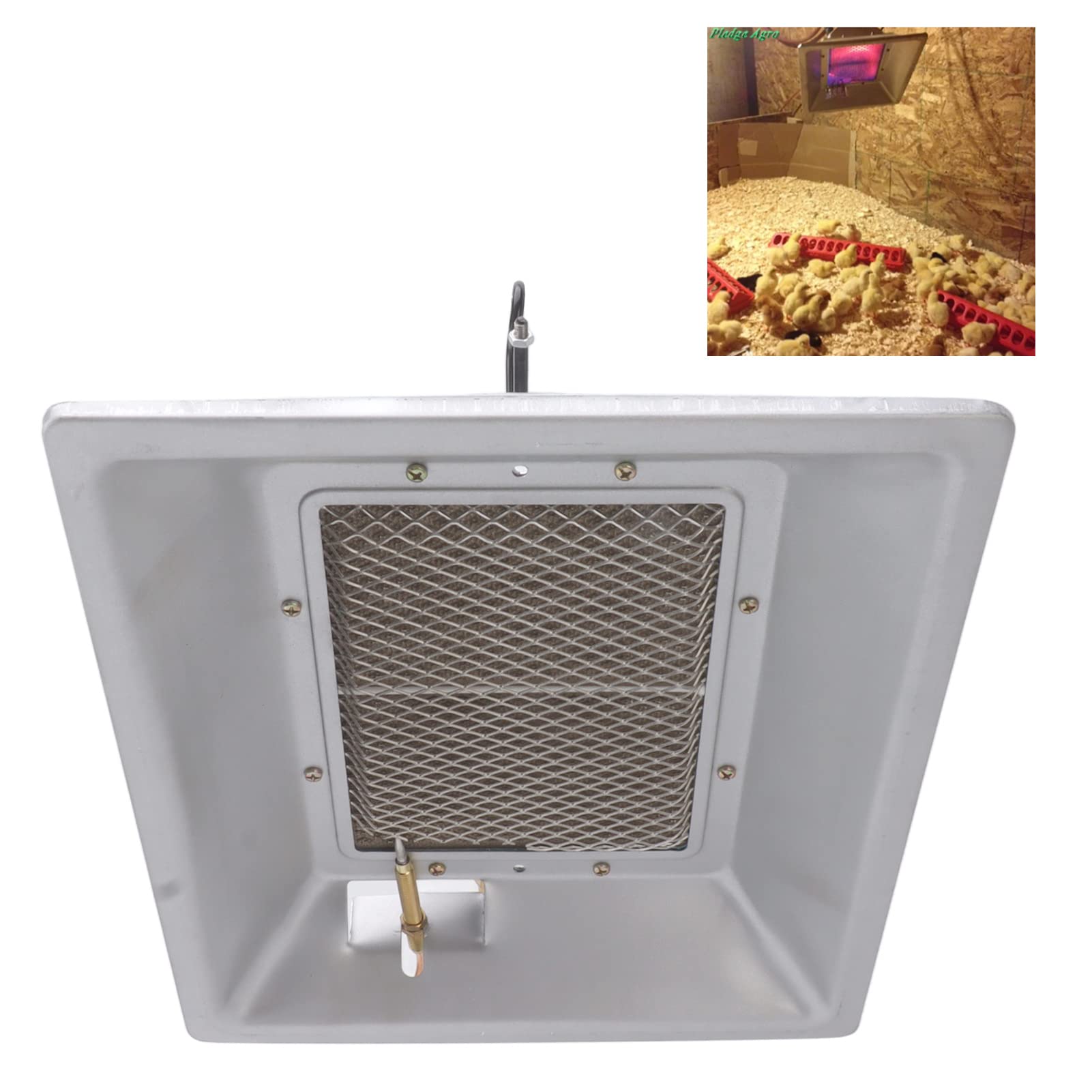 Calentador Catalítico para Pollos, Calentador Manual de Gas por Infrarrojos para Gallinero, Pato, Lechón, 2,46 KW/h, 2116 Kcal/h, 1015 ㎡, Eficiente y Práctico de Usar, Adecuado