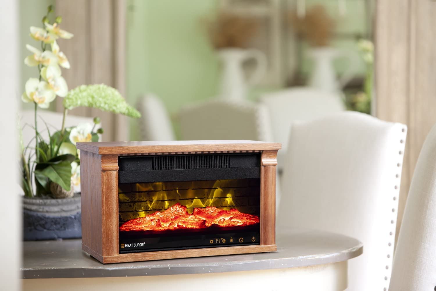 Heat Surge Mini Glo Wide Screen Portable Electric Fireplace Heater, Air  Filtration - Light Oak : Heat Surge: Amazon.ca: Home