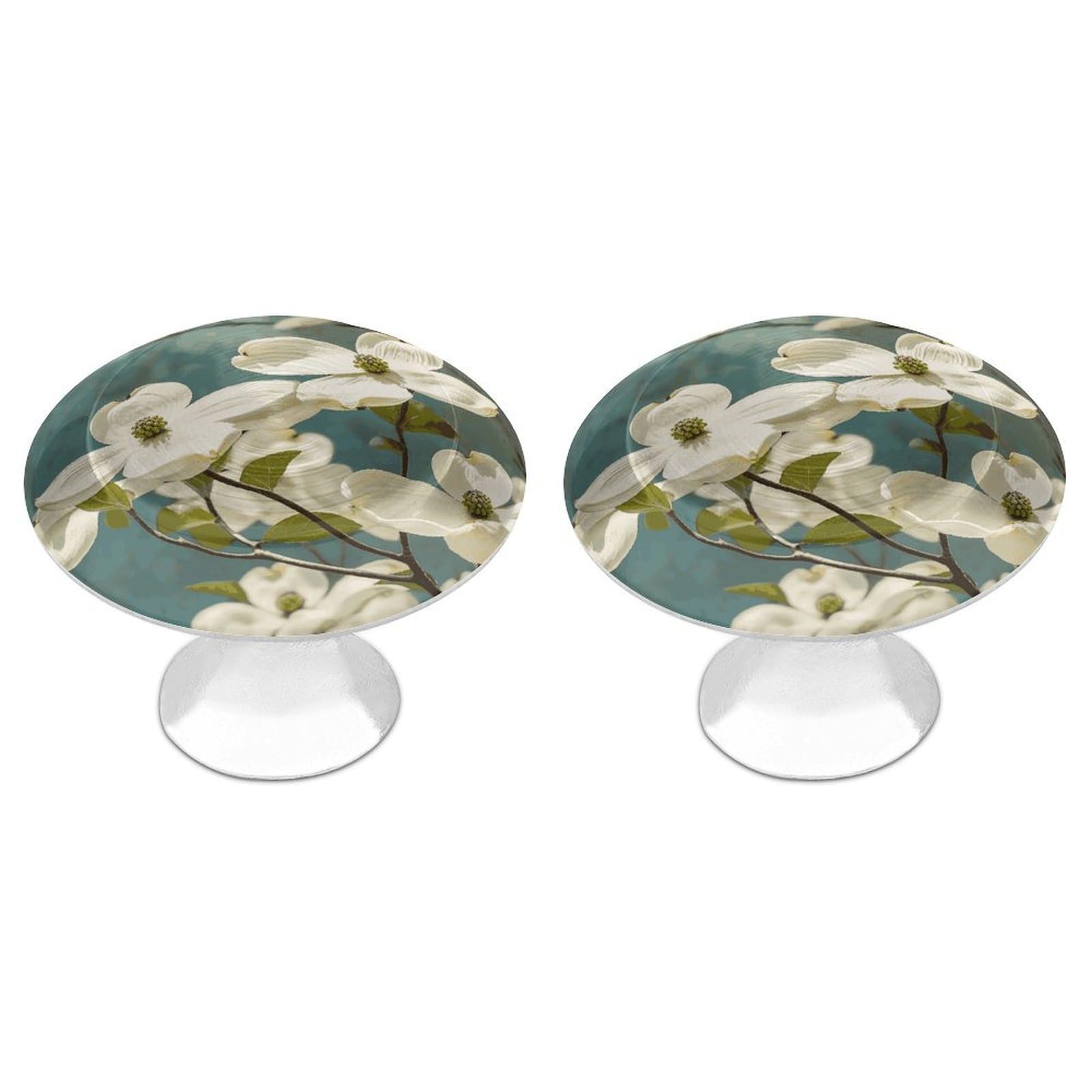 Btcowzrv Style Spring Dogwood Blossoms 2 Pack Cabinet Knobs Drawer Pulls