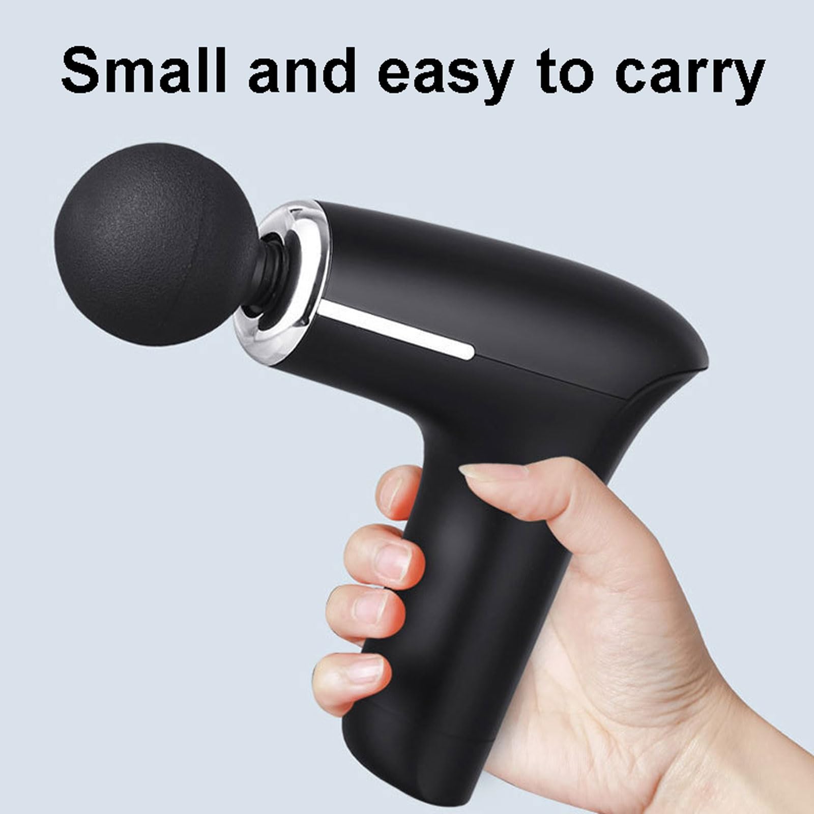 Muto Pistola for massaggio in plastica con 4 testine massaggianti, massaggiatori portatili compatti, massaggiatore for tessuti profondi ricaricabile con custodia for il trasporto compatto(Svart)