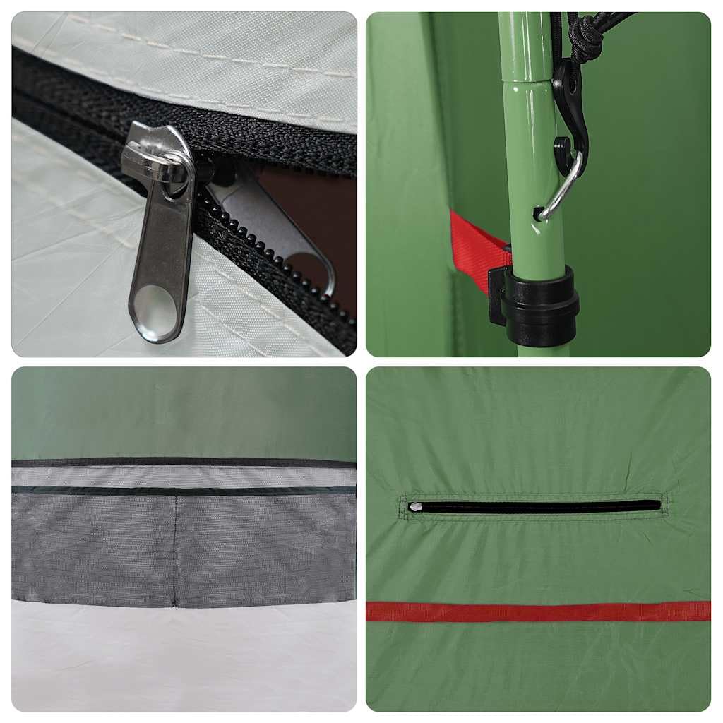 Tenda per WC verde, impermeabile, in poliestere con rivestimento in poliuretano, 121 x 121 x, facile da piegare, con apertura di ventilazione e cerniera, ideale per campeggio, escursionismo