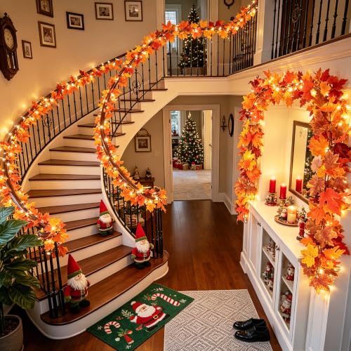 Garland for Christmas, Christmas Twist Garland,1 Strands Premium Quality Artificial Vine Soft Greenery Decoration (2 Piece) - image 4