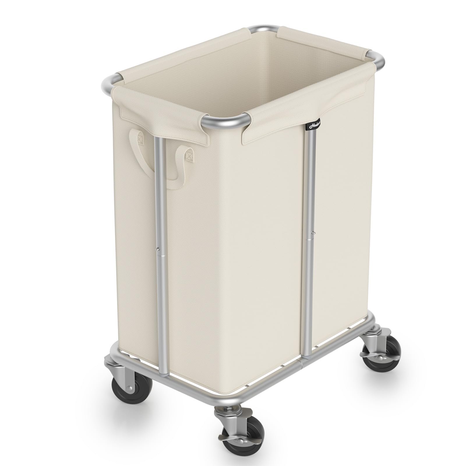 Laundry Basket with Wheels, Rolling Laundry Hamper 170L Large Dirty Clothes Hamper Cart with Metal Frame and Removable Bag, Hampers for Bedroom, Bathroom, and Laundry Room Organization, Beige