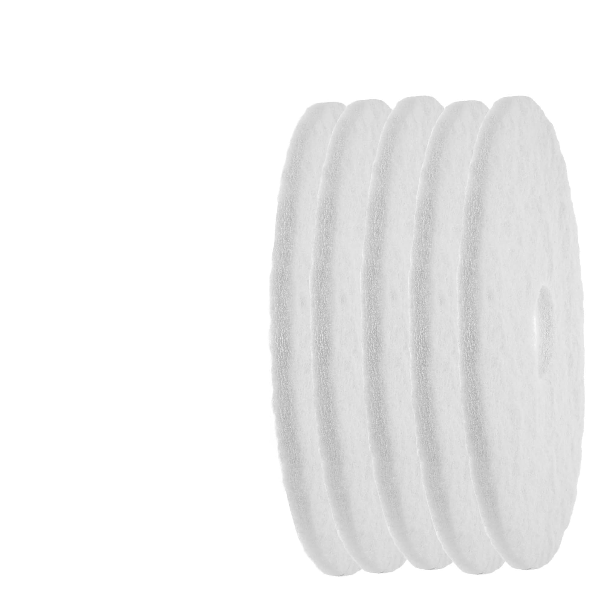 ZhuiFengAA 5-Pack 20-24in White Polishing Floor Pad, Commercial Pad For Scrubber & Buffer & Other Floor Machines, Extra Thick 2.5cm, Light Polishing For Marble Terrazzo(24IN)