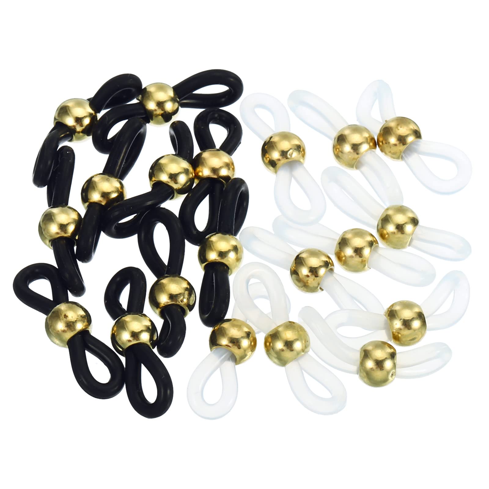 PATIKIL Lunettes Chaîne Connecteur Retenue, 20 Paquet Réglable Anti Glissante Silicone Caoutchouc Sangle Support Chaîne Terminal Boucle Large
