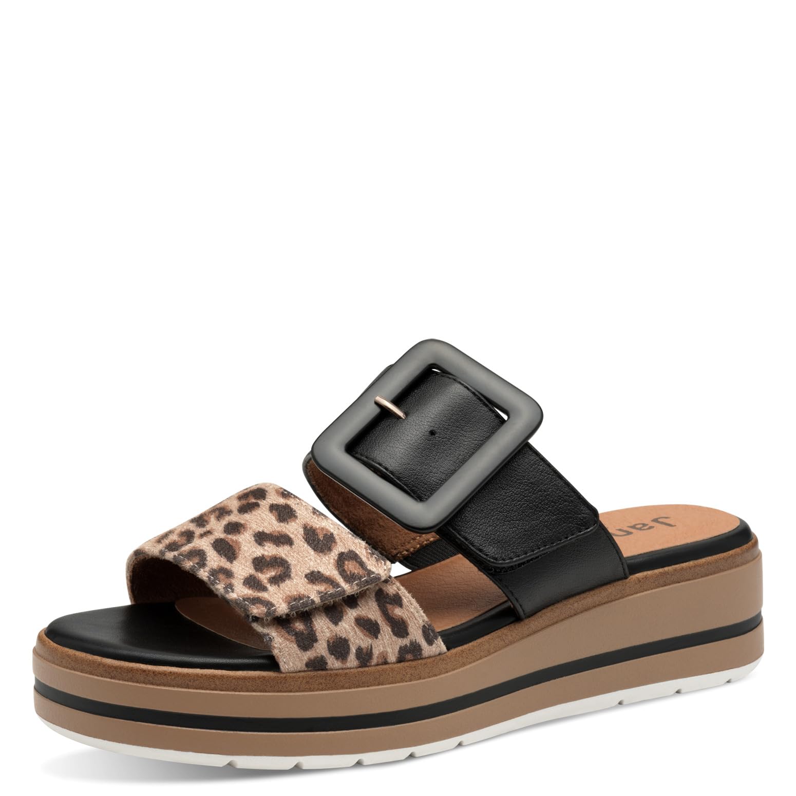 Jana Women’s Mules with Buckle Vegan, Leopard, 5 UK