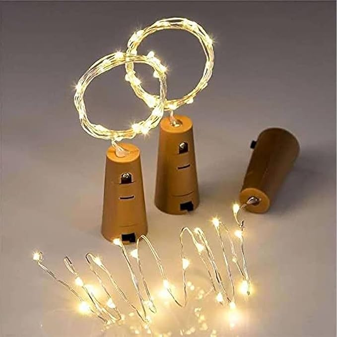Buy Lexton 20 LED Wine Bottle Cork Lights Copper Wire String Lights (Warm White, Pack of 2) (Cork Light) at Rs. 99