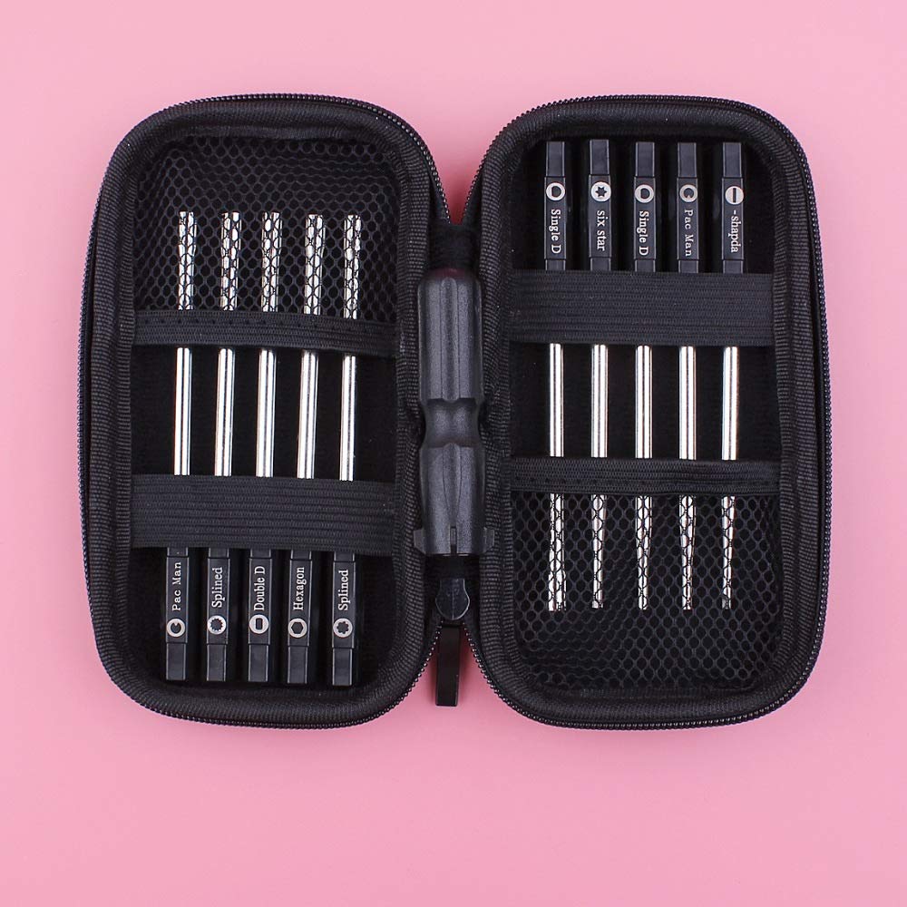 HAOHAO 10pcs multifunción Destornillador de Ajuste del carburador del Sistema de Herramienta del Kit Compatible with Stihl Husqvarna Poulan Craftsman 2 Tiempos Pieza del Motor