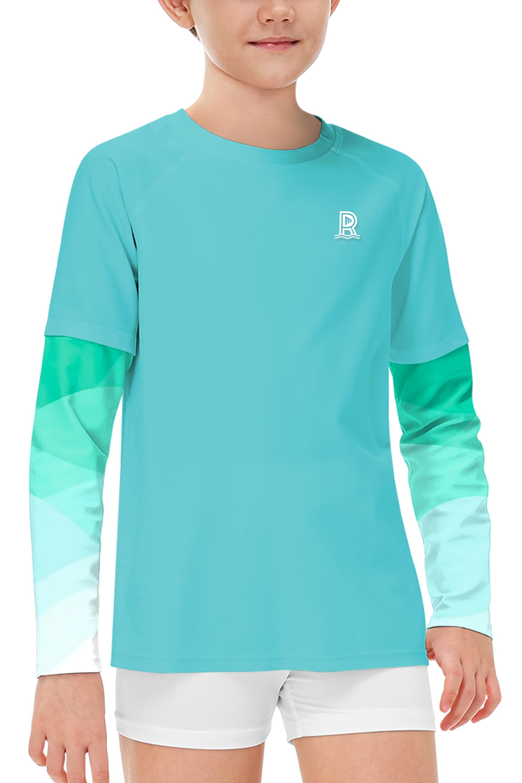 Remimi Unisex Kids Rash Guard SPF 50+ Long Sleeve Sun Shirt Athletic Fishing Shirts 3-12 Years