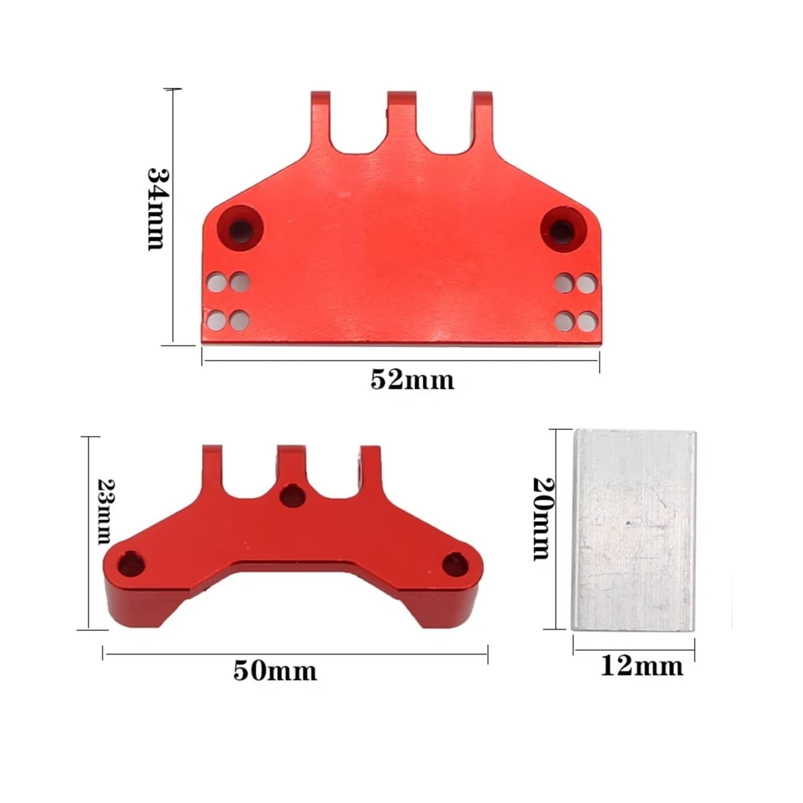 RC Car Accessories for MN128 MN86 MN86S MN86KS for MN G500 1/12 Metal Pull Rod Mount for Seat and Servo Mount Bracket RC Crawler Car Upgrade Parts Replacement Use(Red)