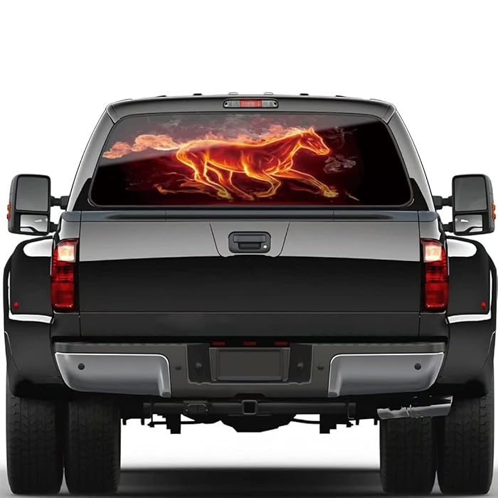 Buy 3D Horse Running Tint Truck Rear Window Decal Perforated Vinyl