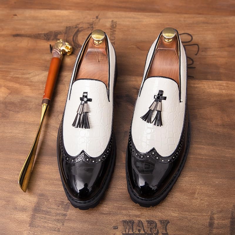 Men's Business Casual Loafers Patent Leather Formal Oxford Slip On Dress Shoes Office Working Premium Leather Derby2