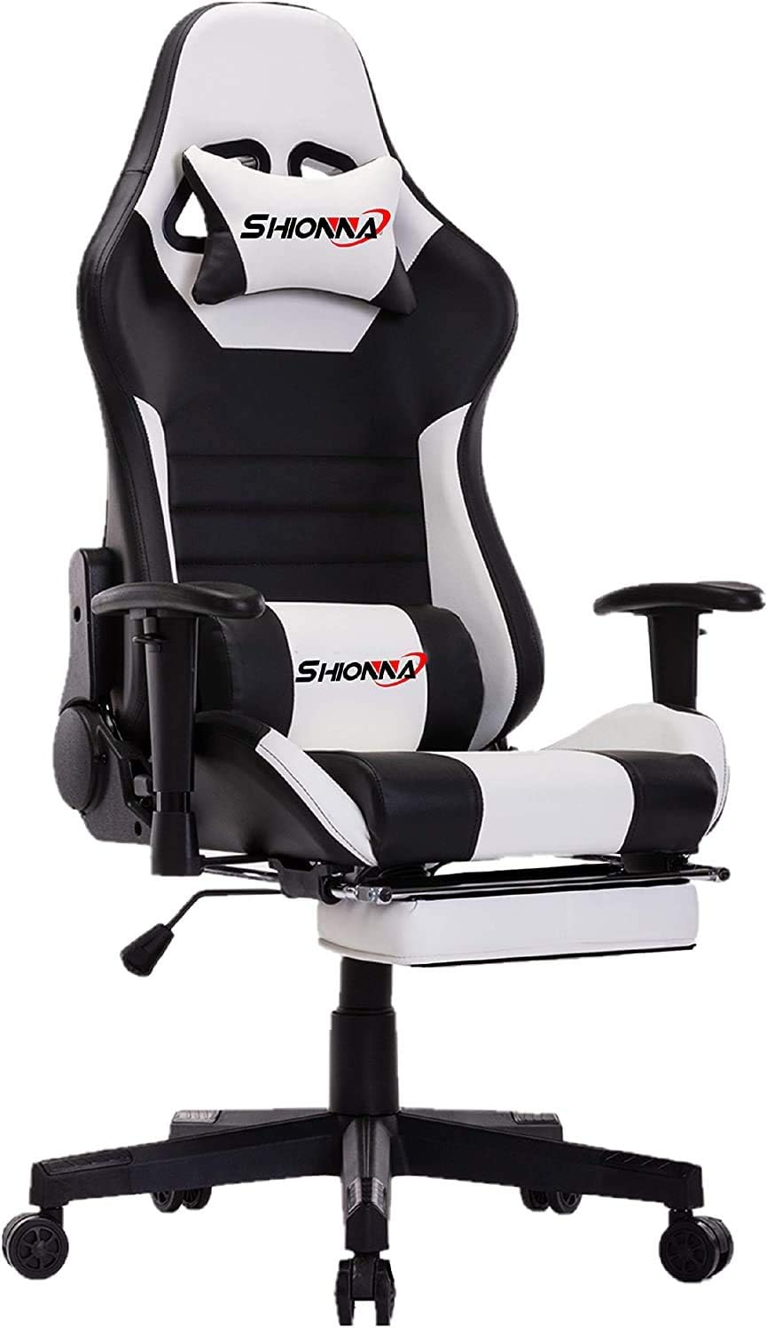 SHIONNA Silla Gaming Racing Silla Gamer de ErgonómicaOficina Cuero