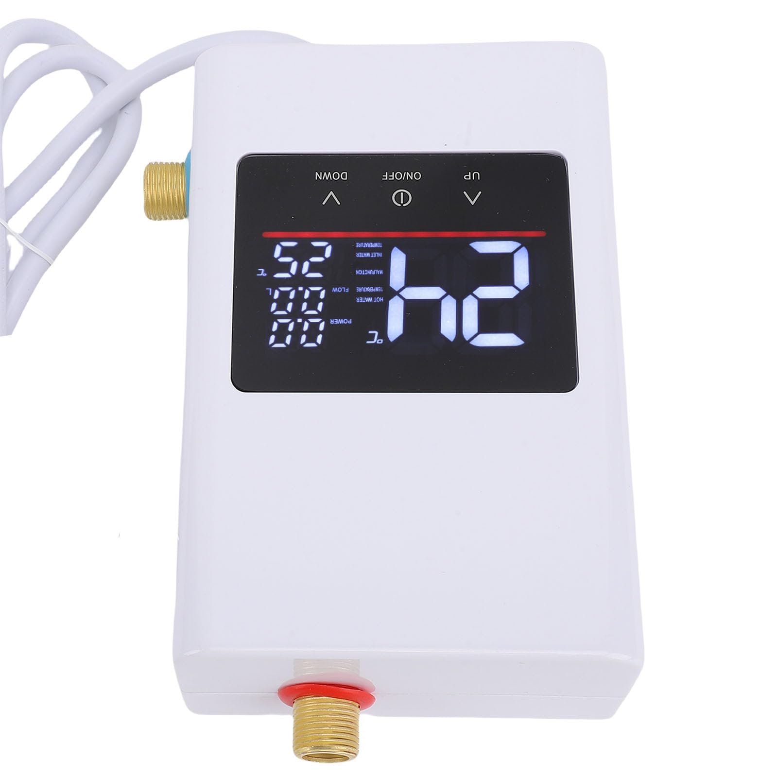 Scaldabagno Elettrico Istantaneo, Riscaldatore D Acqua Senza | Ingresso in Acciaio Inox e Ottone, Montaggio a Parete, 4,5 KW, per Casa