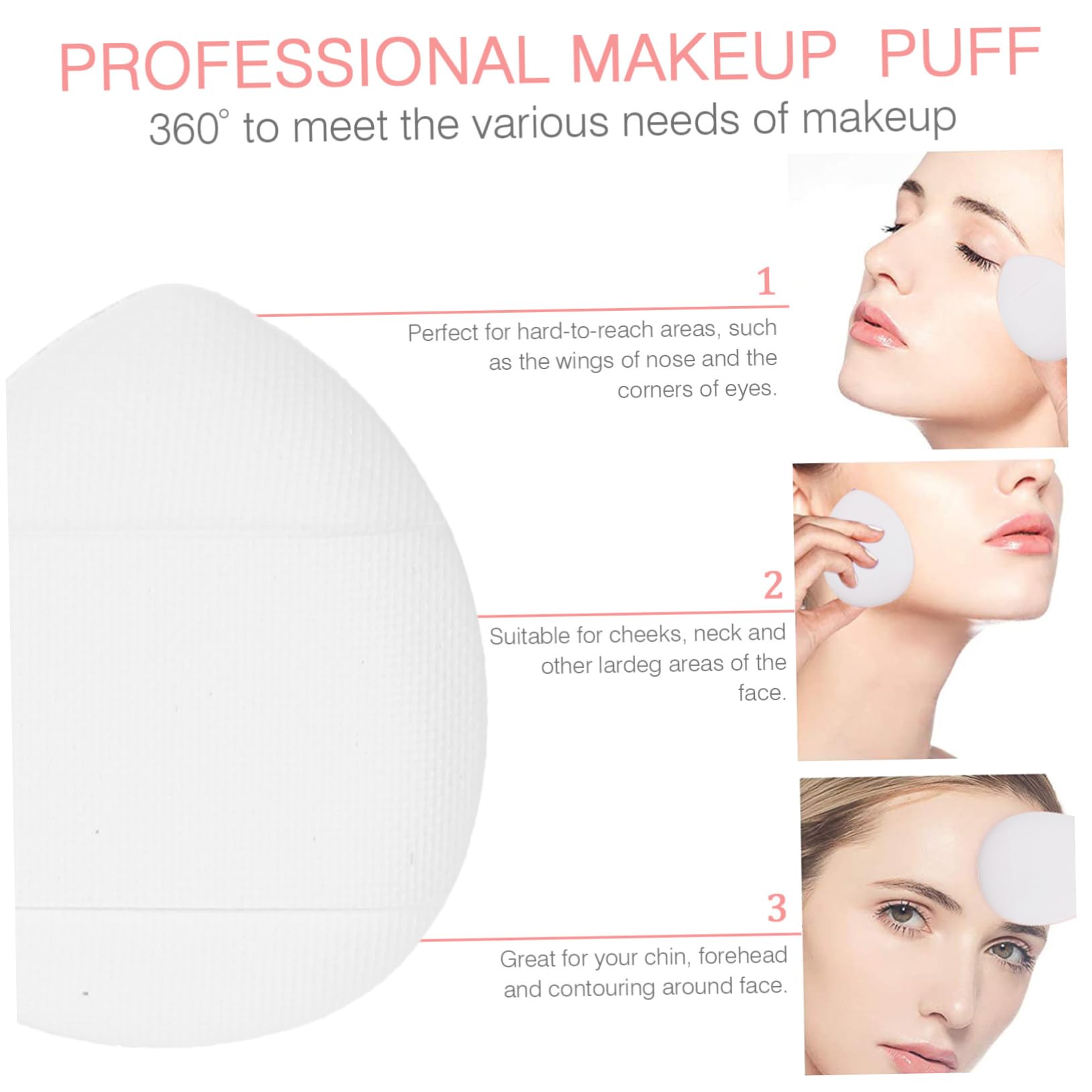 Healeved 5 Set Di Fondotinta in Spugna Mini Trucco Piccolo Per Il Viso Trucco Sotto Gli Occhi A Triangolo * 5