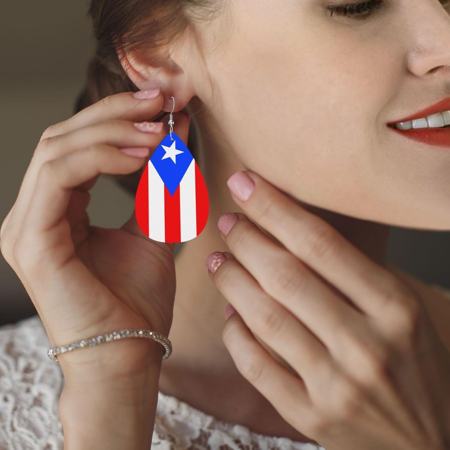 Checkered Earrings Faux Leather Teardrop Earrings For Women Drop Dangle Earrings Checkered Jewelry - Image 6