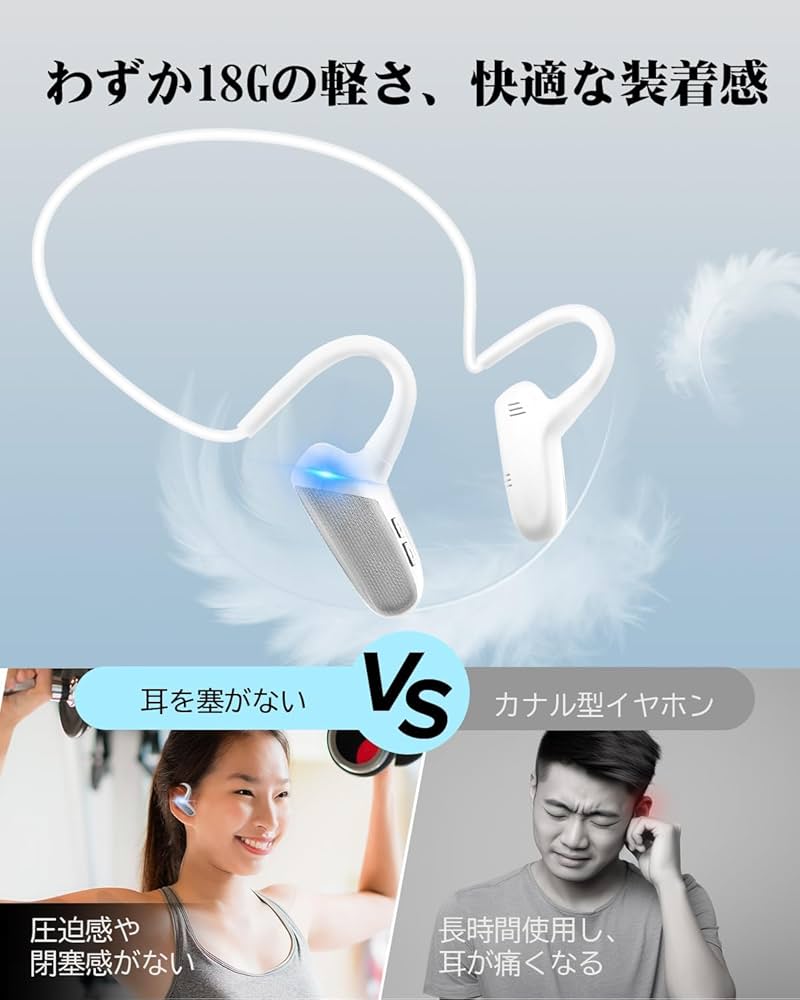 Amazon.co.jp: EQZ 空気伝導 イヤホン 骨伝導 イヤホンの進化 18g超