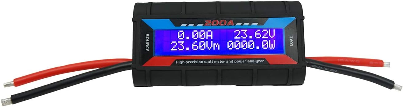 200A RC Watt Meter, High Precision Power Analyzer, DC 0-60V Volt Amp Watt Checker Tester, with Digital LCD Screen- for Voltage(V) Current(A) Power(W) Charge(Ah) and Energy(Wh) Measurement
